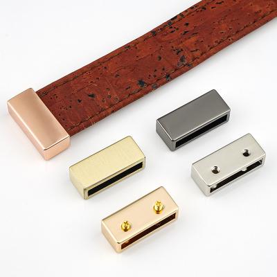 China 20mm Zinc Alloy Tail Clip End for Bags Nickel Rose Gold Gun Metal Strap Stopper Cord End for sale