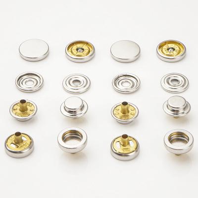 中国 Snap Button Round Shape Brass Denim Jeans Button Customized Silver Flat Metal Clothing 販売のため