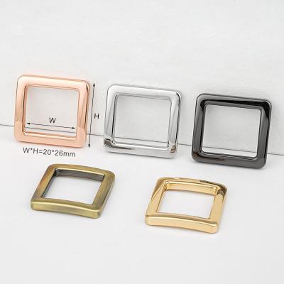 China Metal Adjuster Square Buckle for Bag Belt Strap 20mm 25mm 38mm Gold Rectangle Ring for sale