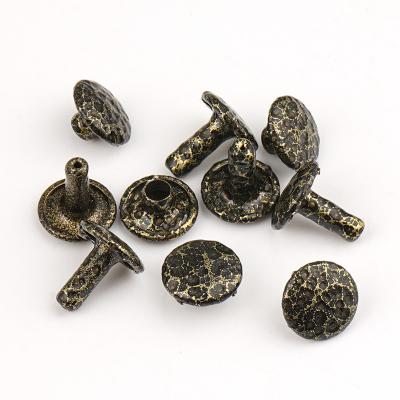 China Antique Brass Metal Rivets for Leather Craft Shoes and Clothes Repair 9mm Double Cap for sale