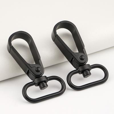 China 25mm Metal Spring Clips Hooks Eco-friendly Black Snap Hook for Bag Lanyard Accessories for sale
