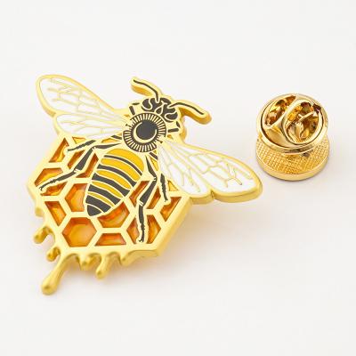 China 6 Color Print Method Enamel Pins Enamel Bee Pin Metal Badges Custom Metal Pin for Clothing for sale