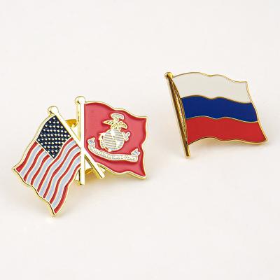 China Eco-friendly Custom Metal Pin for Clothing Soft Enamel Pins Decorative Flag Badges for sale
