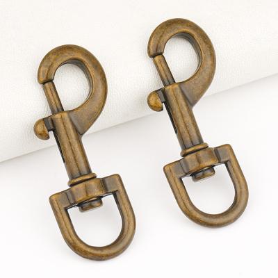 China Mini Snap Hook Clasp 3/7 Inch Glossy Antique Copper Eye Swivel Snap Hooks for Hand Bags à venda
