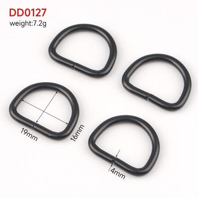 China No Welded 19mm D Rings Bag Hardware Backpack D Ring Straps Iron Metal D Ring for Pet for sale