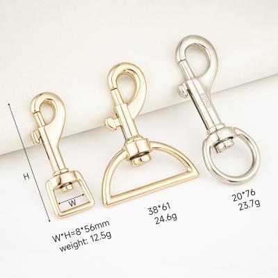 China 38mm Swivel Snap Hook Clasp 20mm Eye Bolt Snap Dog Hooks for Handbags Shinny Surface for sale