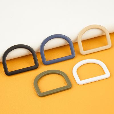 China Logo Customized Logo D-Ring Loop Metal Flat D Ring for Handbag 20mm 25mm 38mm Lanyard for sale