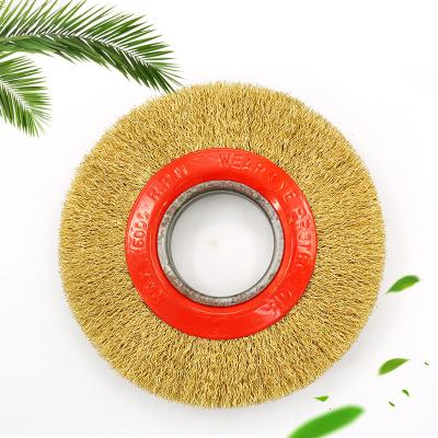 China Cylinder Roller Crimped Twist Knotted Steel Wire Brush High Speed for sale