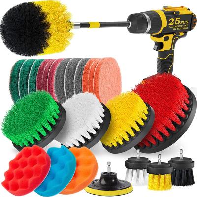 China 25pcs Power Scrubber Brush Sets Electric Drill Cleaning Brush Manufacturers for sale