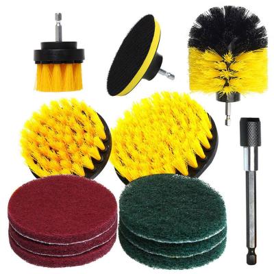 China 12 Piece Drill Brush Scrub Pads Power Scrubber Cleaning Kit for sale