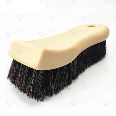 China Horse Hair 6x2.5 inch Car Leather Cleaning Brush 110g For Leather Vinyl Fabric Panels for sale
