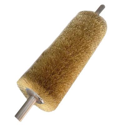 China SGS Industrial Roller Brush Copper Plated Steel Wire Brush Roller For Industrial Polishing for sale