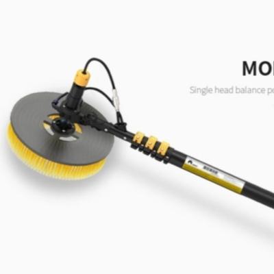 China Disc Brush Solar Panel Cleaning Rotating Brush With 7.2meter Aluminum Pole for sale
