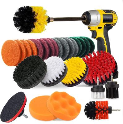 China 28 Pieces All Purpose Power Scrubber Drill Brush Attachments Kit For Cleaning for sale
