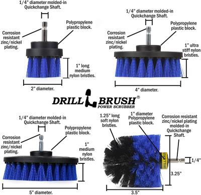 China 4pcs Drill Brush Set Drill Powered Extrusion Molding Cleaning for sale