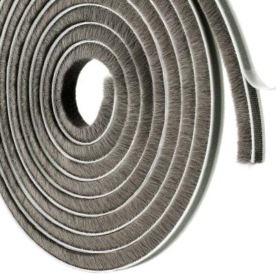 China Plastic Self Adhesive Pile Weather Stripping 3/8 Inch X 3/8 Inch X 39.5 Feet for sale