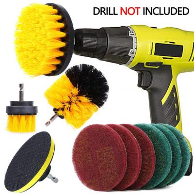 China 10 Pieces Electric Drill Cleaning Brush Power Scrubber Cleaning Brush Set for sale