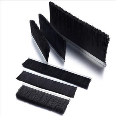 China Black Nylon Bristles Metal Back Strip Brush Industrial for sale