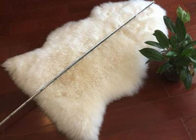 China Single Pelt Cream Real Sheepskin Rug Smooth Wool With Extra Large Size for sale