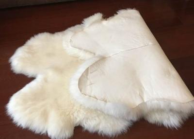 China Genuine Bedroom Sheepskin Rugs , 4 Pelt Real Sheepskin Blanket 120x180cm for sale