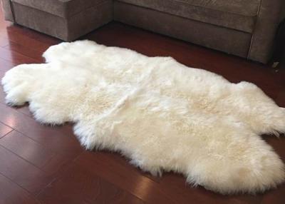 China Real Sheepskin Rug Large Ivory White Australia Wool Area Rug 4 x 6 ft 4 Pelt for sale