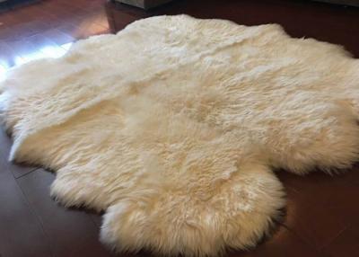 中国 長い毛の居間の投球のための白いオーストラリアの羊皮の敷物のメリノのウール 販売のため