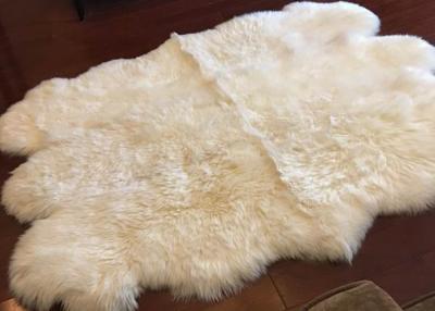 China Long Hair Small Sheepskin For Chair , Luxury Silky Fleece Home Shag Area Rugs for sale