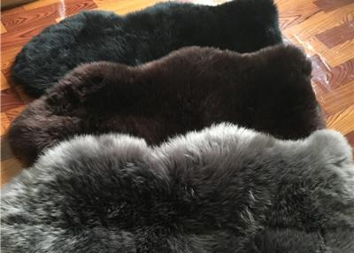 China Real Sheepskin Rug Natural Long Black Wool Merino Lamb Fur Flooring Cover for sale