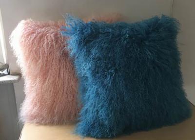 China Colorful Living Room Mongolian Fur Pillow Soft Warm 40 * 40cm For  Car Back for sale