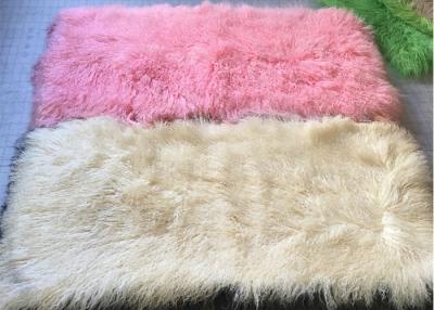 China Long Hair Washable Mongolian Lamb Throw Smooth Shining For Making Decorative Rugs for sale