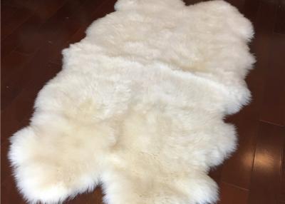 China Real Sheepskin Rug Natural White Long Wool New Zealand Sheepskin Carpet Quad for sale