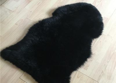 China Pele de carneiro longa do preto de lãs pele real de Austrália do tapete da pele de carneiro da única à venda