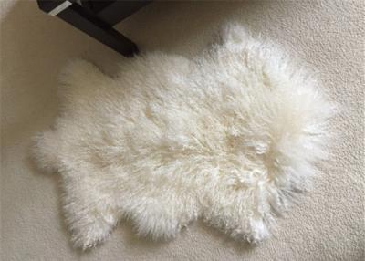 China Mongolian Sheepskin Rug  Genuine Wool Throw Snow White Area Floor Real Wool Pelt for sale