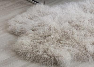 China Mongolian Sheepskin Rug Oversized Home Accessories Tan Color Real Animal Fur for sale
