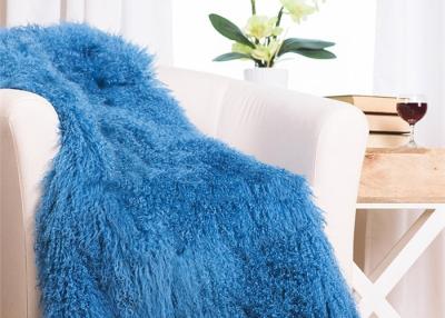 China 48 X 72 Inches Large Authentic Mongolian Lamb Fur Blanket , Home Style Lambskin Rug for sale