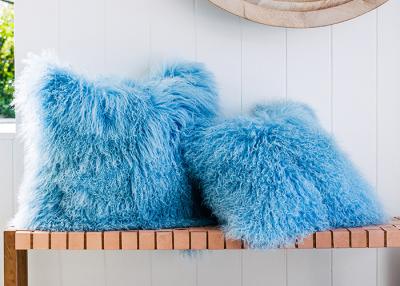 China Customized Mongolia Sheepskin Fur Pillow Home Decorative Throw 20 X 20 for sale
