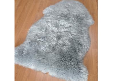 China Home Genuine Long Australian Sheepskin Rug With Light Grey Wool 60x90cm for sale