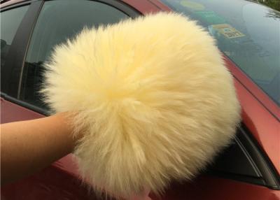 China Sheepskin Car Wash Mitt Long Hair Real Australia Lambswool Car Cleaning Glove for sale