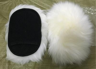 Chine Côté simple de laine de peau de mouton de gant blanc naturel de station de lavage avec le dos de maille à vendre