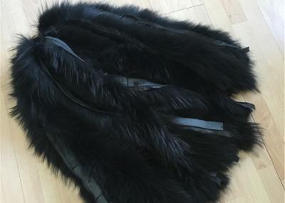 China Cuello para hombre el 100% de la piel del mapache de la chaqueta hecho a mano con los colores modificados para requisitos particulares/tamaño en venta