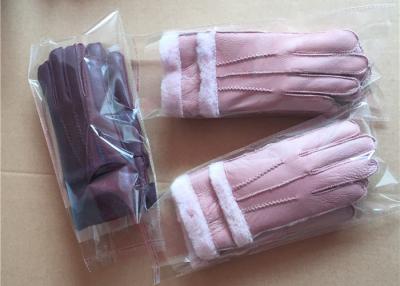 China Women Thick Fur Warmest Sheepskin Gloves Handmade With Merino Wool Lining for sale