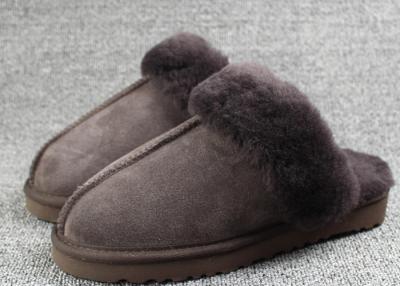 China Indoor Men Shearling Sheep Wool Slippers Warm With Australian Sheepskin for sale