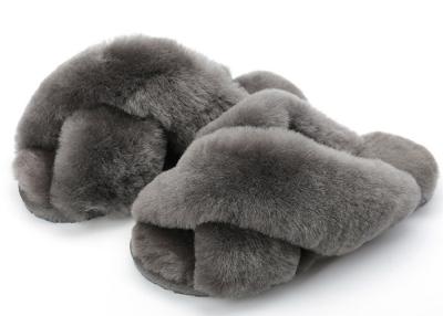 China Genuine Thick Sheep Wool Slippers Lamb Fur Wear Resistant For Indoor Outdoor for sale