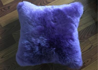 China Pure Lambswool Decorative Lumbar Pillows , One Side Fur Sheepskin Car Seat Cushion  for sale