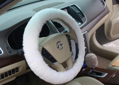 China Wool Real Universal Sheepskin Steering Wheel Cover Handmade Anti Slip For Auto for sale