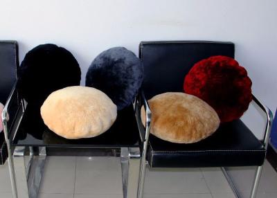 China Cream Plain 	Lambswool Seat Cushion Round With Australian Merino Sheep Fur for sale