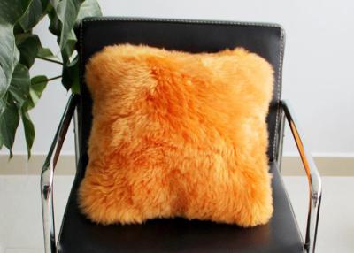 China Long Wool Decorative Pillows For Couch , Chair Brown Fur Throw Pillows Cover for sale