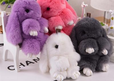 China Big Size Real Rabbit Fur Keychain 20cm Cute Shape Portable For Girl Bag for sale