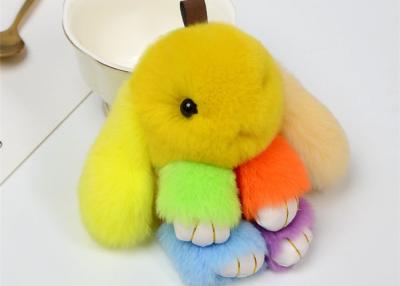 China Rabbit Fluffy Keychain With Customized Color , 30g Bunny Rabbit Keyring for sale
