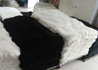 China Densidad pesada lavable de Rex del conejo de la piel suave real de encargo de la piel para la manta auténtica en venta